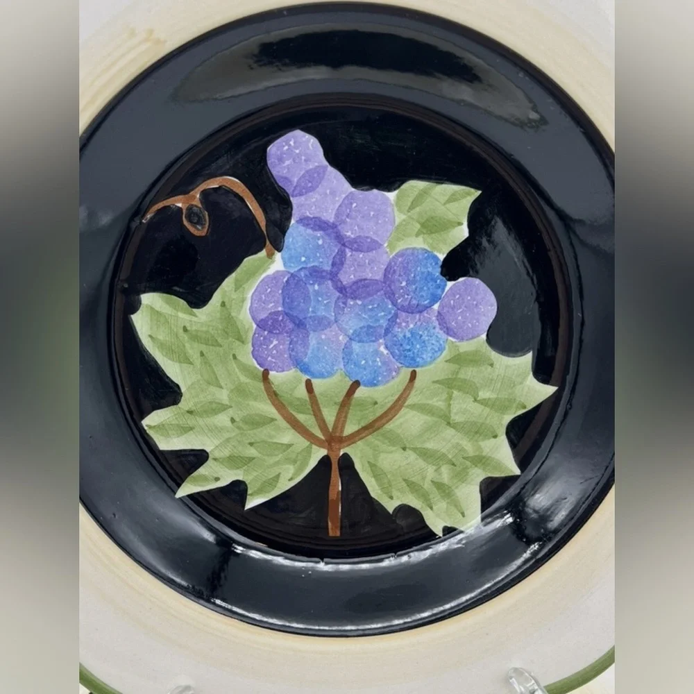 Salute Ceramics Grape Leaves Design Salad Plates